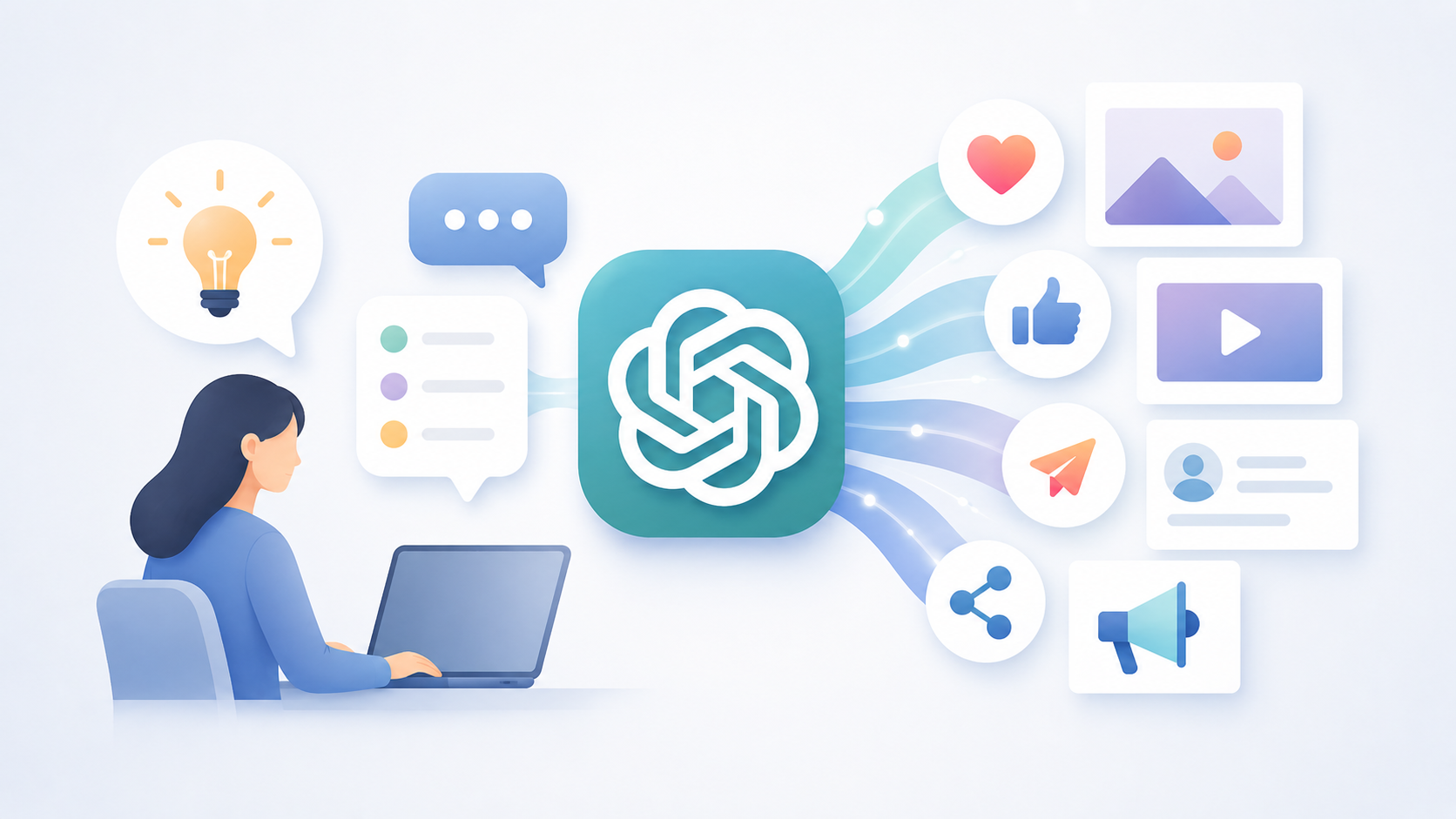 Illustration zum Thema ChatGPT Prompts für Social Media