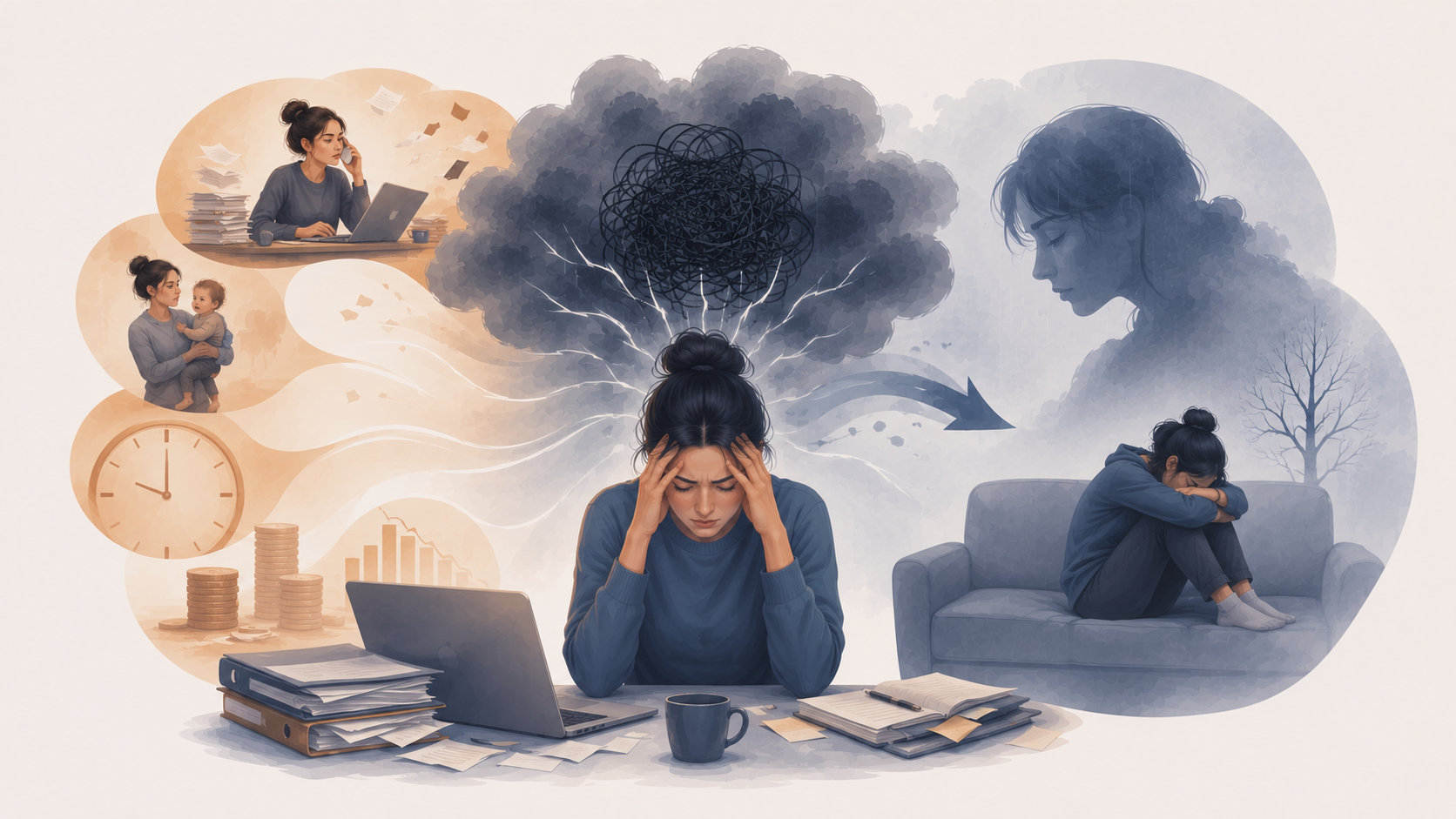 Depression durch Stress
