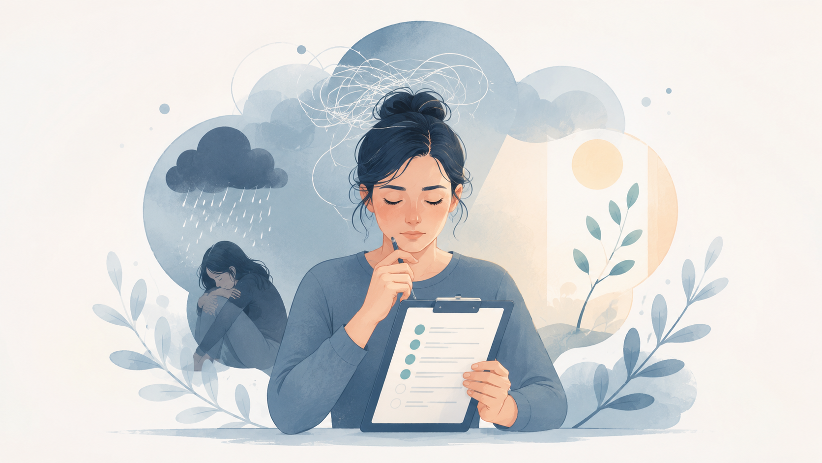 Illustration zum Thema Depression-Selbsttest
