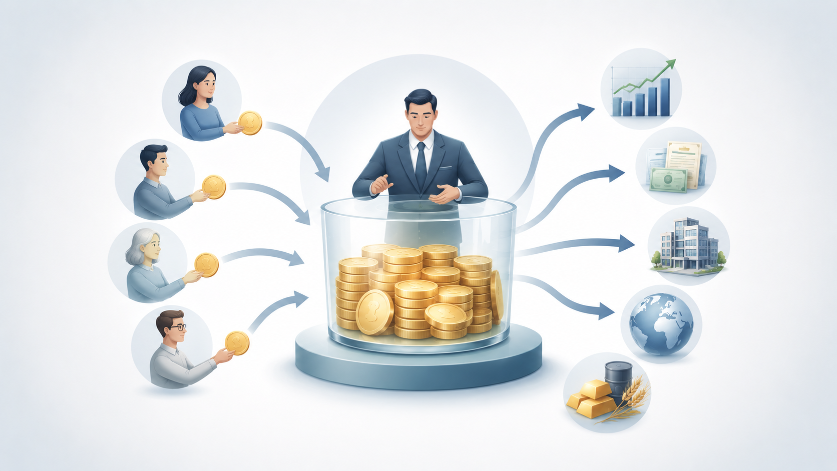 Illustration zum Begriff Investmentfonds
