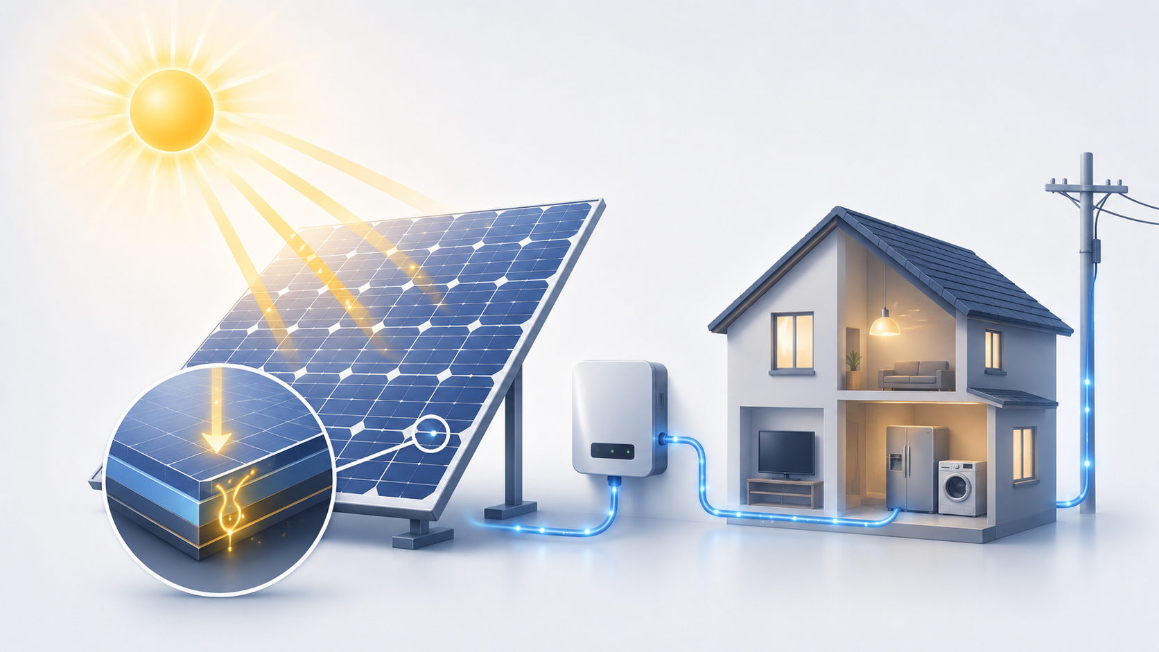 Illustration zum Begriff Photovoltaik