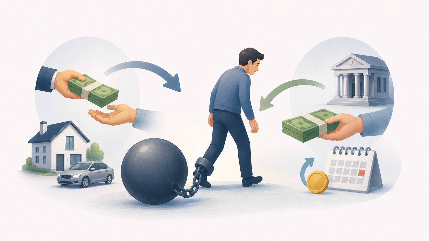 Illustration zum Begriff Schulden